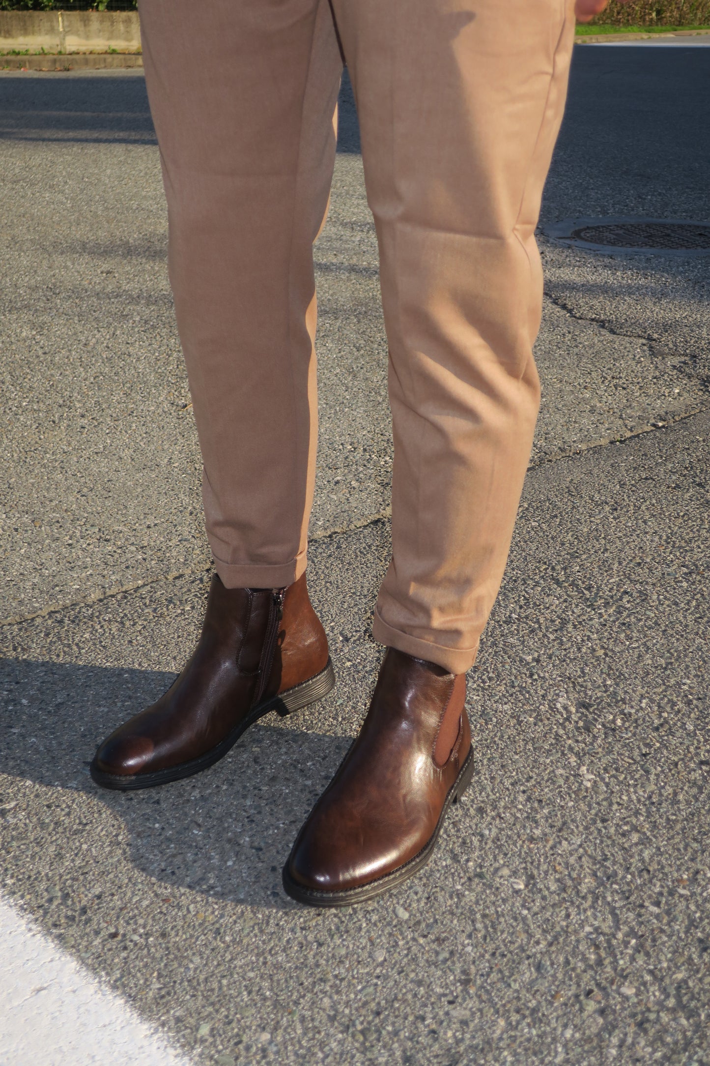 Stivaletto Brown con zip laterale